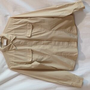 Liz Claiborne | Tan Khaki Shirt Long Sleeve Hidden Button Front | MP